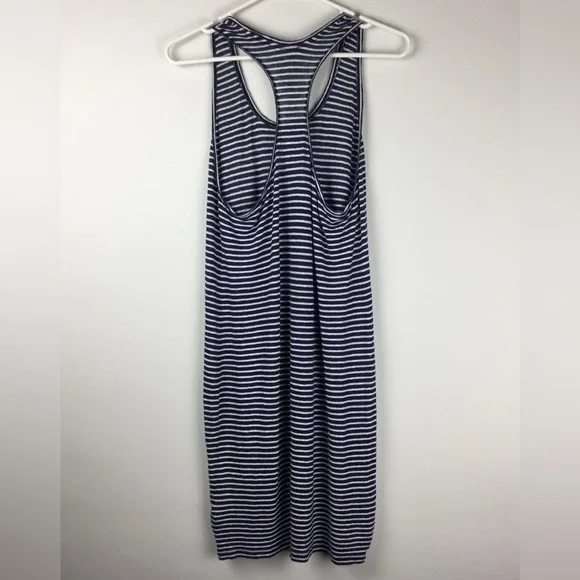 Everlane Navy & White Striped 100% Linen Tank Dress Size Small Relaxed Fit - Picture 5 of 7
